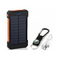 

Solar Power Bank Dual USB Power Bank 20000mAh Waterproof Battery Charger External Portable Solar Panel with LED Light