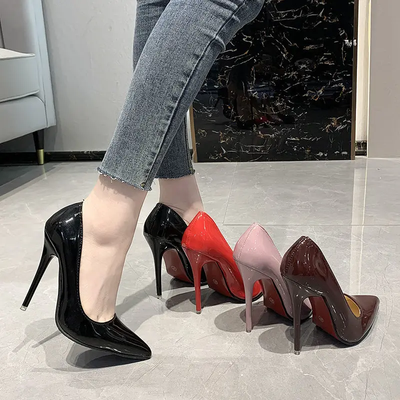 

Sandales Femmes Women Shoes Large Red Soled Solid High Heels Red Bottom