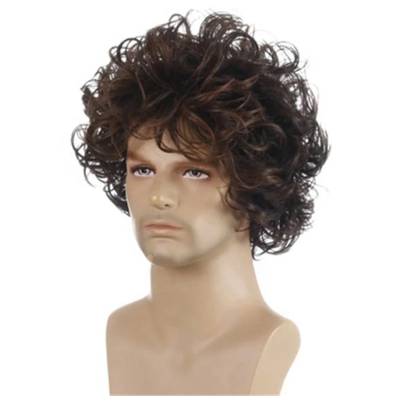 

Jhcentury New European And American Men's Wig Punk Explosive Fluffy Short Curly Hair