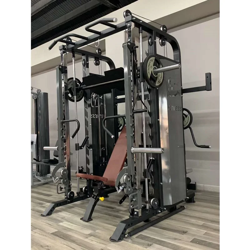 

Multi-functional strength fitness equipment Squat Rack machine Smiths Machine gym trainer, Customized