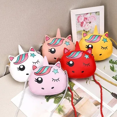 

Children's cross-body bags creative new cartoon unicorn decorative change purse cute baby bags, As picture or customized