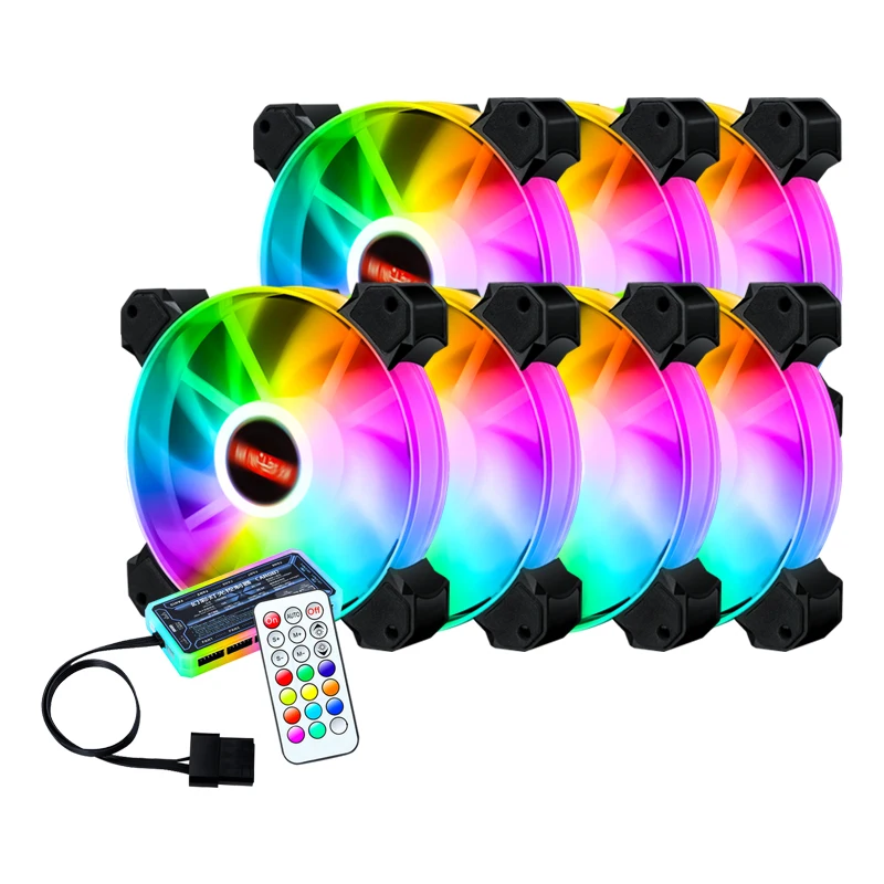 

120mm RGB Fan With Remote Set For Desktop Computer Case