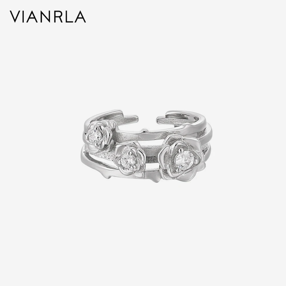 

VIANRLA 925 Sterling Silver Ring 3D Flower Design Women Ring Support Drop Shipping