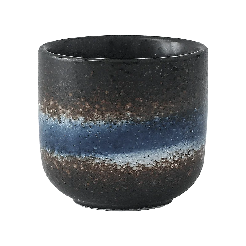 

Wholesale Ready To Ship 200 ml Matt Black Japan Teacup Japanese Vintage Ceramic Porcelain Water Tea Cup, Optional