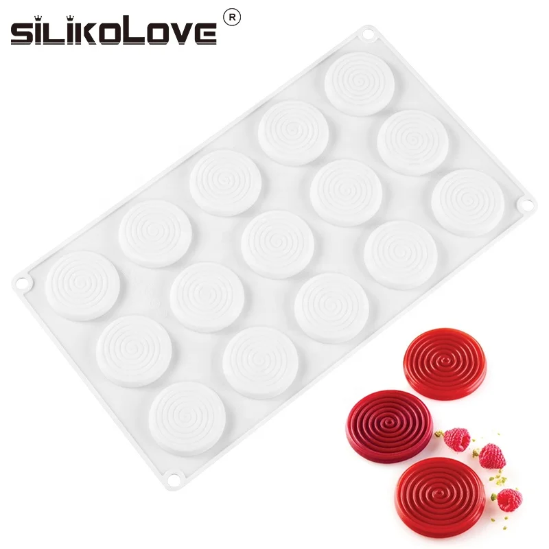 

Factory Direct Supply 15 Cavity Round Silicon Molds For Cake Baking