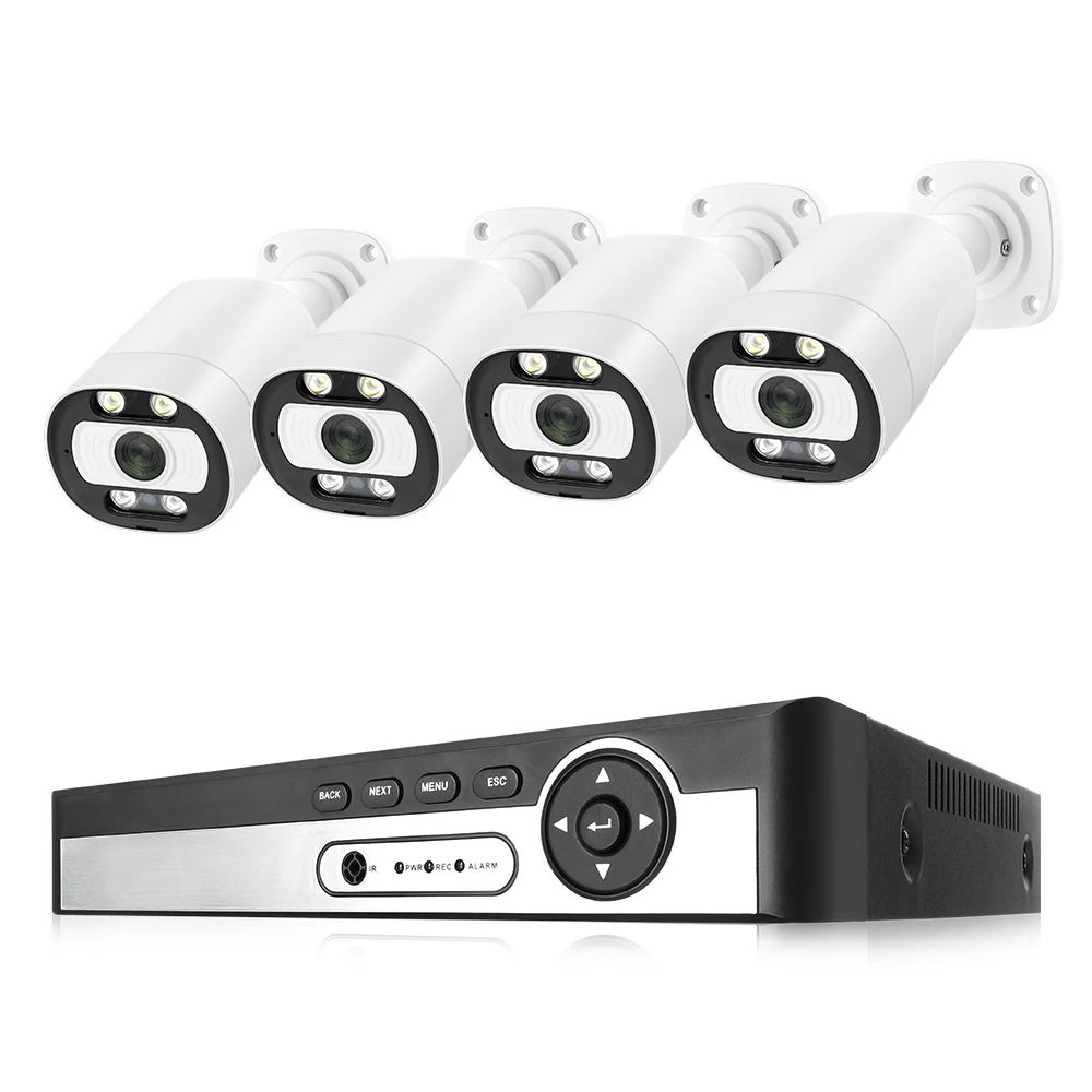 

IP 8MP Outdoor 4K Full Color Night Vision Surveillance CCTV Camera Set 8CH IP NVR Kit Home POE camera System