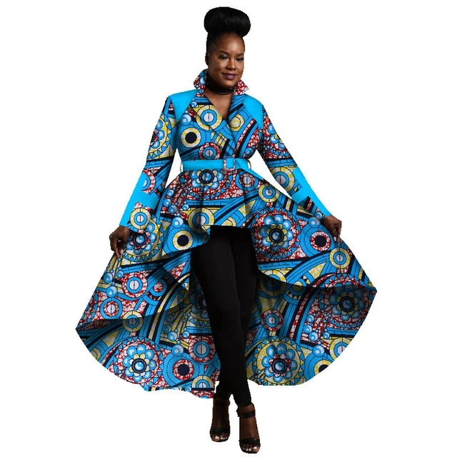 

Wholesale African Trench Coat for Women African Tops Clothing Africa Print Outfits Dashiki Office Outwear Plus Size WY1266, Colors