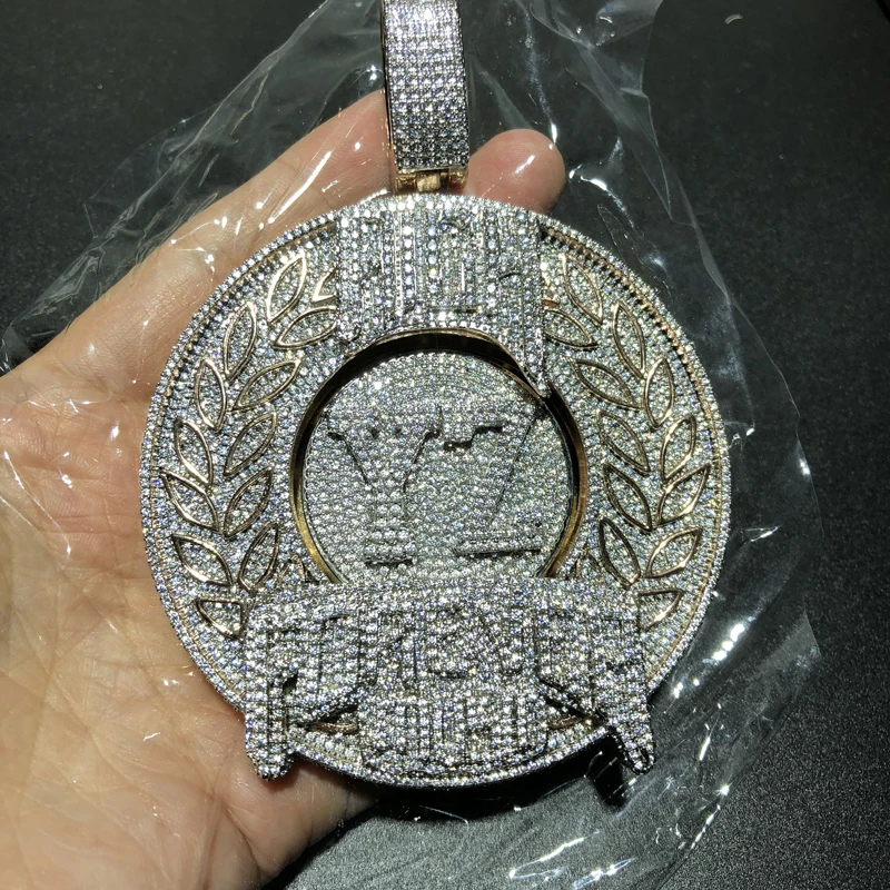 

Custom letter glitter men's heavy pendants, Picture