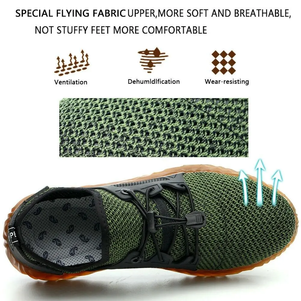 
Ultra-light steel toe cap boots male safety shoes women breathable work shoes outdoor shoe plus size 