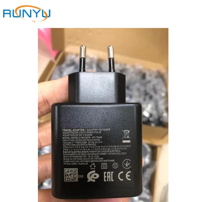 

Original Quality Latest 45w PD USB C Super Quick Charging EU Plug Fast Wall Charger for samsung moblie S20