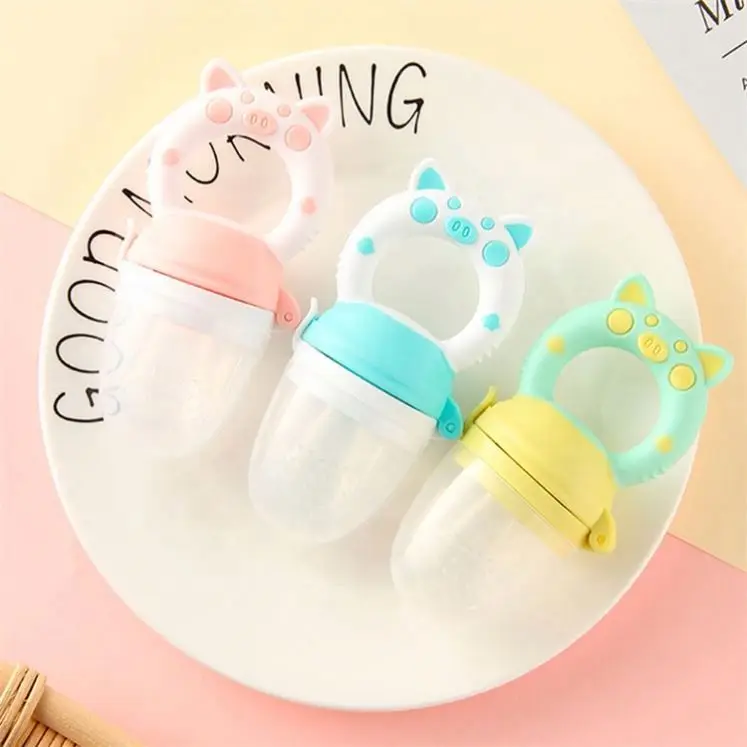 

food grade colorful BPA Free silicone infant fresh baby fruit feeder teether pacifier