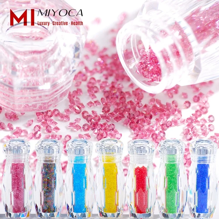 

MIYOCA Bottle Crystal Micro Nail Caviar Pixie Beads Gravel Colorful Multicolor Micro Strass Nail Art Glass Caviar Beads For Nail