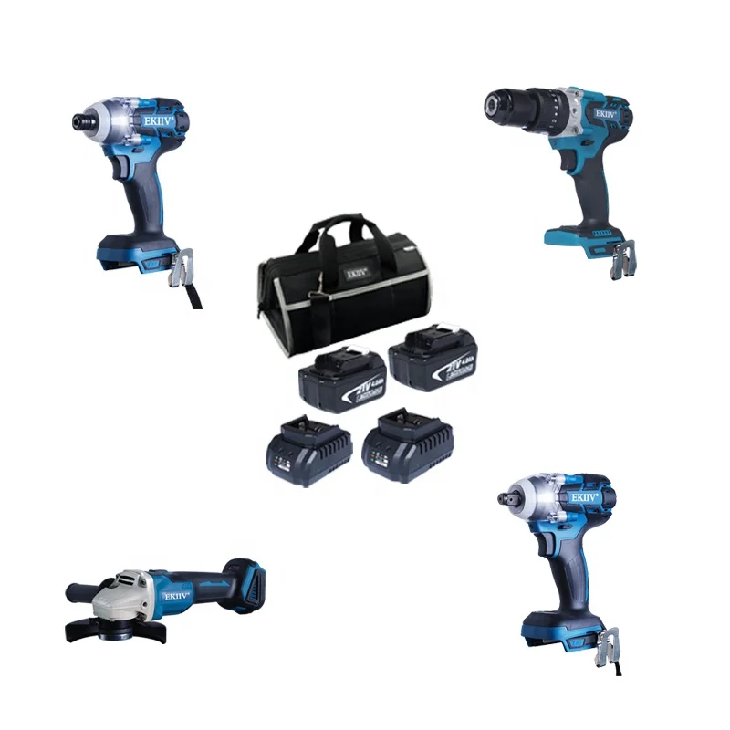 

brulshless compatible high quality big discount 4 pieces set ekiiv lxt lithiuion 18 volt cordless combo kits, Blue