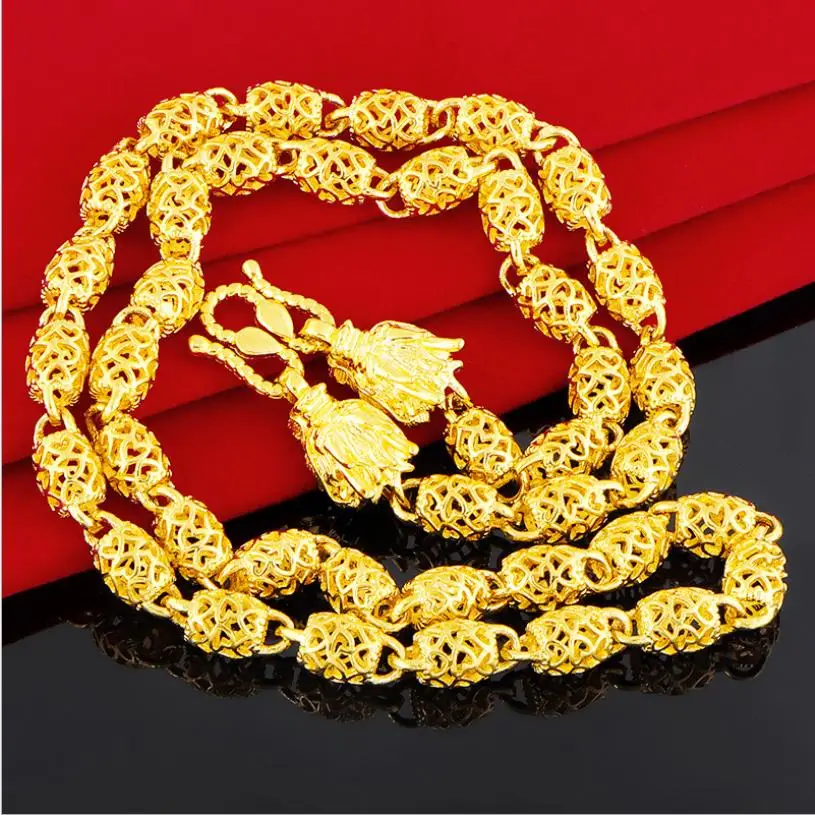

24k chain FREE SHIPPING Heavy MEN 24K SOLID GOLD plated FINISH THICK MIAMI CUBAN LINK NECKLACE CHAIN 24k gold necklace brass