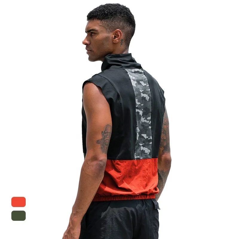 

Custom Patchwork Spandex / Polyester Sleeveless Sleeveless Knitted Men's T-Shirts