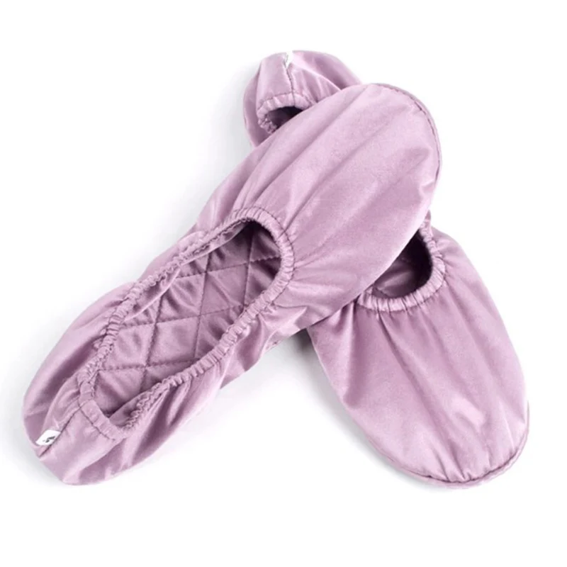 

OEM 19mm 100% mulberry silk slipper home wear plane trip necessary leisure silk satin slipper, As picture