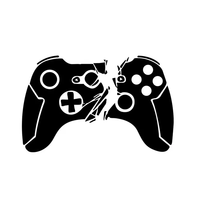 

Waterproof Cracked Gamepad Stickers Carved Game Wall Stickers Living Room Decoration, As picture