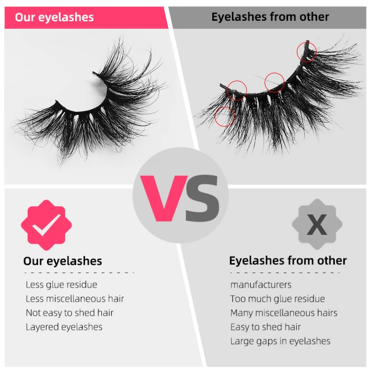 

25mm Mink Eyelashes Vendor Wholesale Mink Eyelash Custom Label Private Label, Natural color