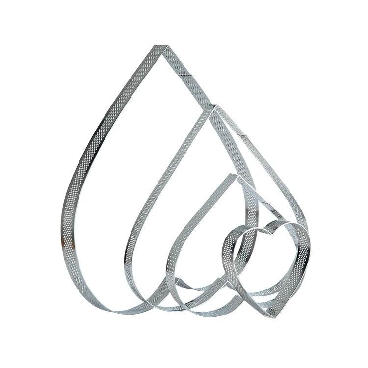 

Bakest Heart Tart Ring 304 Stainless Steel Cake Ring Dessert Mold for Party Wedding Banquet