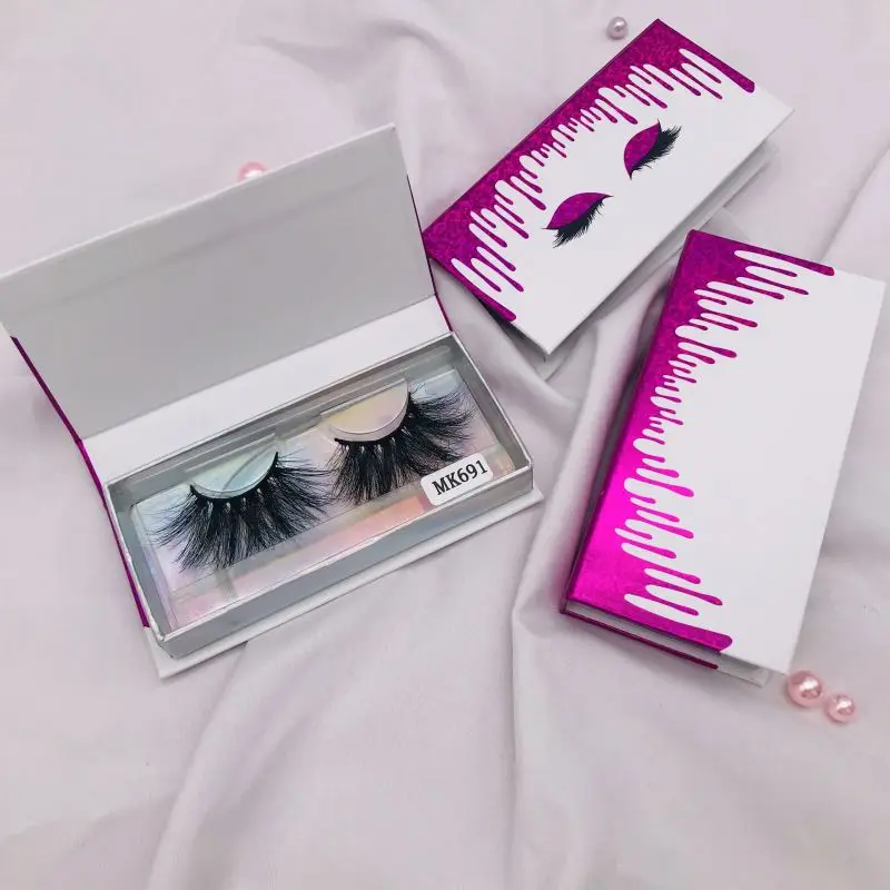 

High quality 3d 100% real mink eyelashes natural soft private label 25mm mink eyelash packing box, Natural black