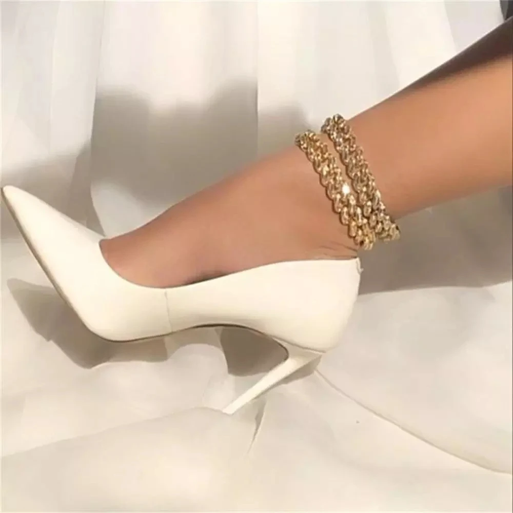 

Personality Punk Hip Hop Foot Jewelry Bling Iced Out Rhinestone Chunky Ankle Chain Gold Silver Color Crystal Cuban Anklet Women, Gold silver pink color