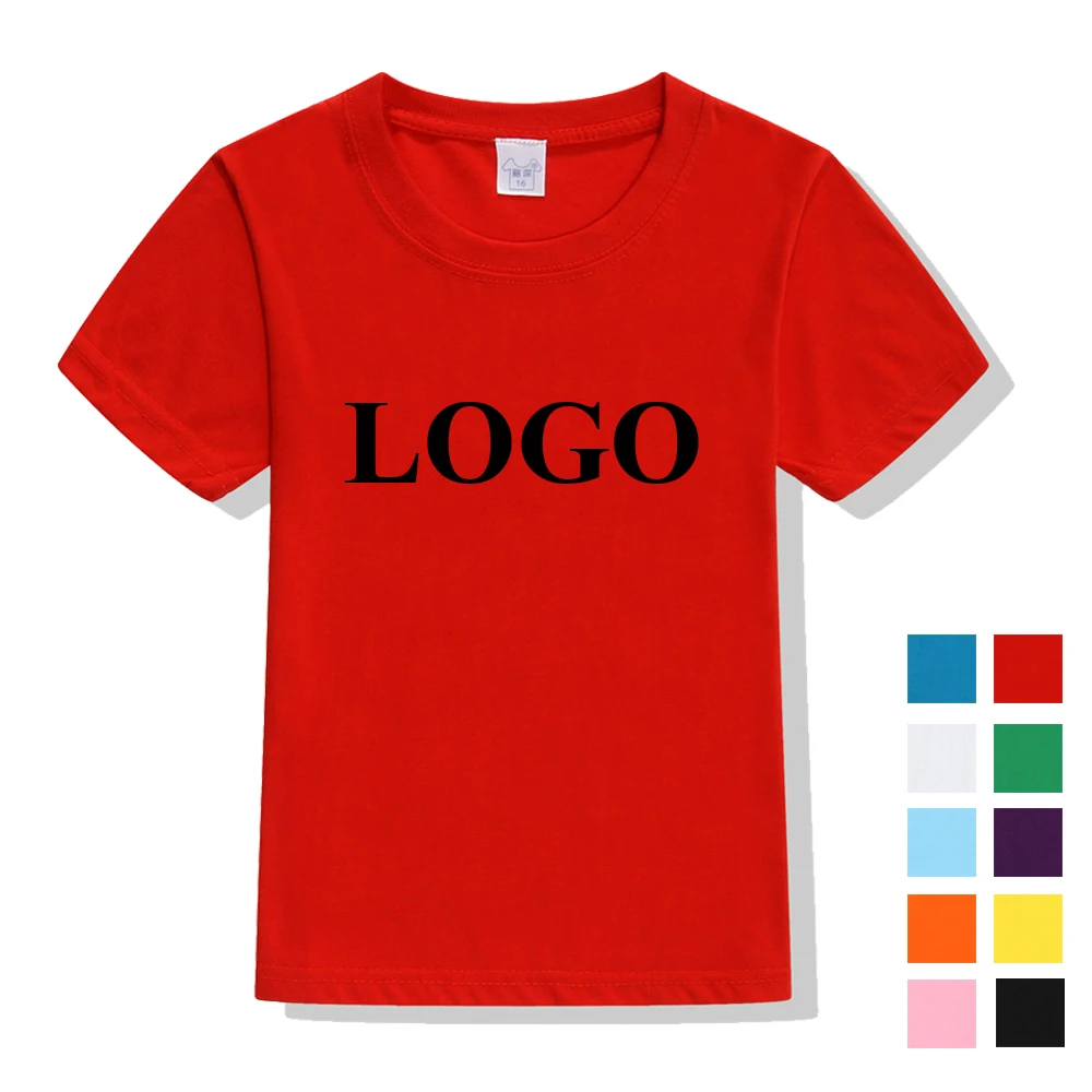 

Children Short Sleeve Custom Logo Printing 100% Cotton Plain Blank Kids Baby girls boys t-shirts, As picture