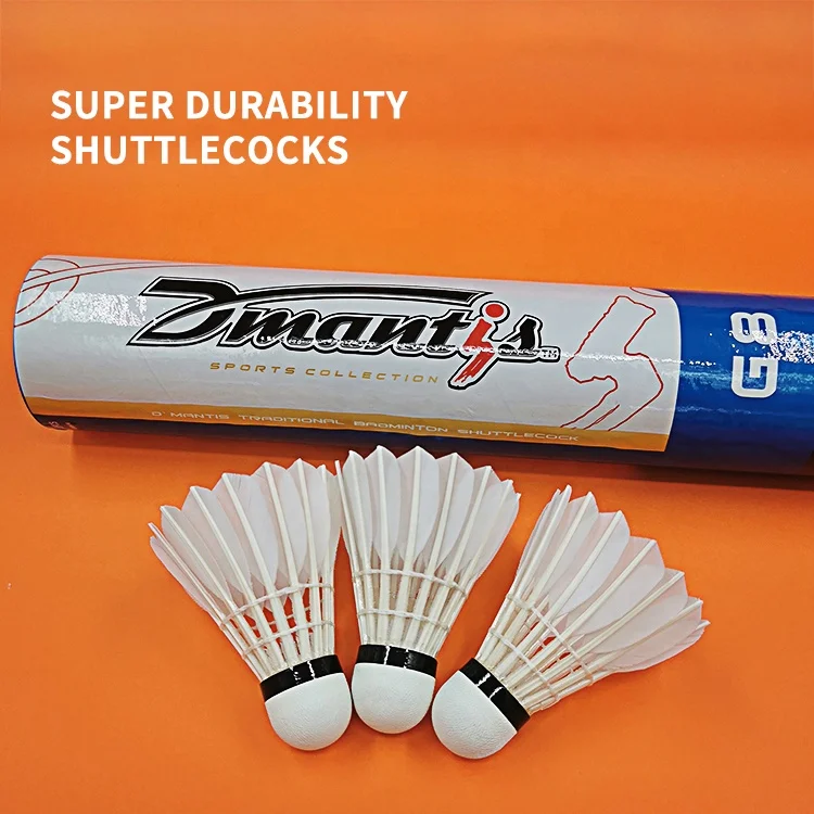 G8 Tournament Air Badminton Shuttlecocks Durable Class Goose Straighten Feather Natural Fiber Cork Goose Straighten Fiber