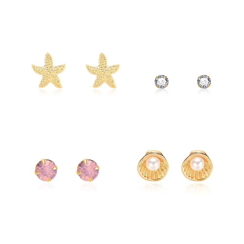 

Factory hot sale party gift fashion earring set for girls diamond stud earring set for wholesale