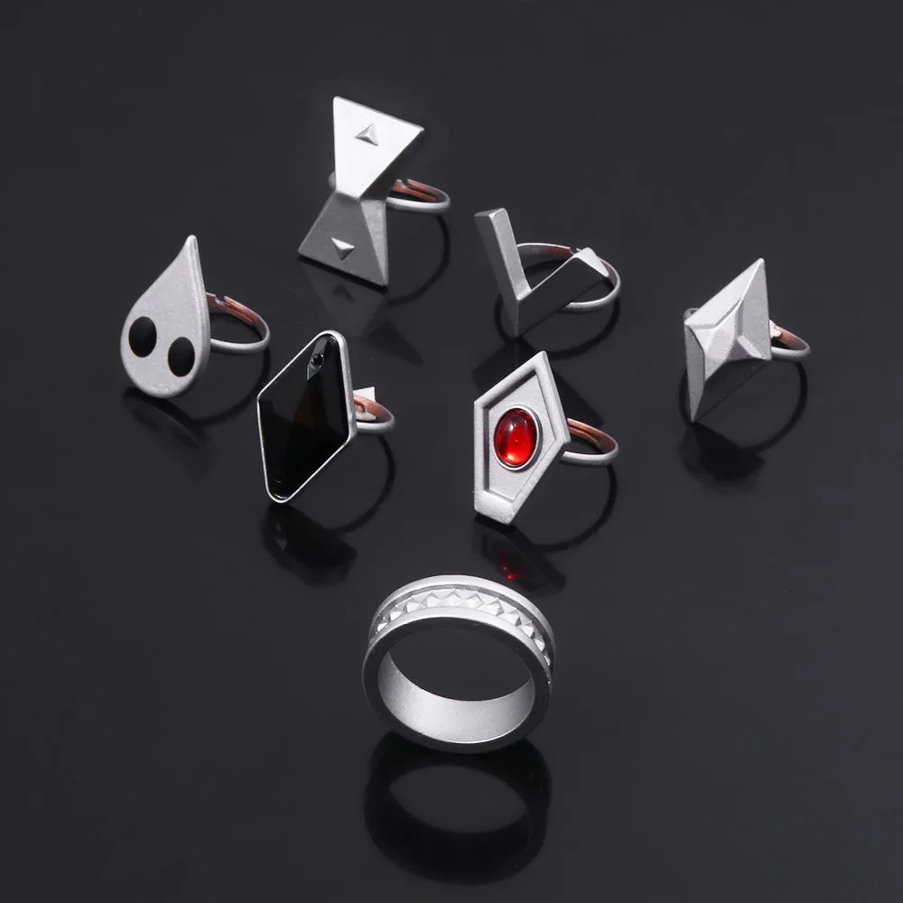 

Anime Ring Game Jewelry Genshin Impact HUTAO A set of 7 Cosplay Rings