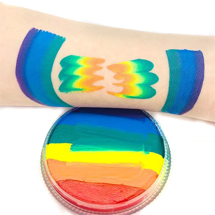 

body painting supplies professional face paint rainbow colors split cakes, 12colors