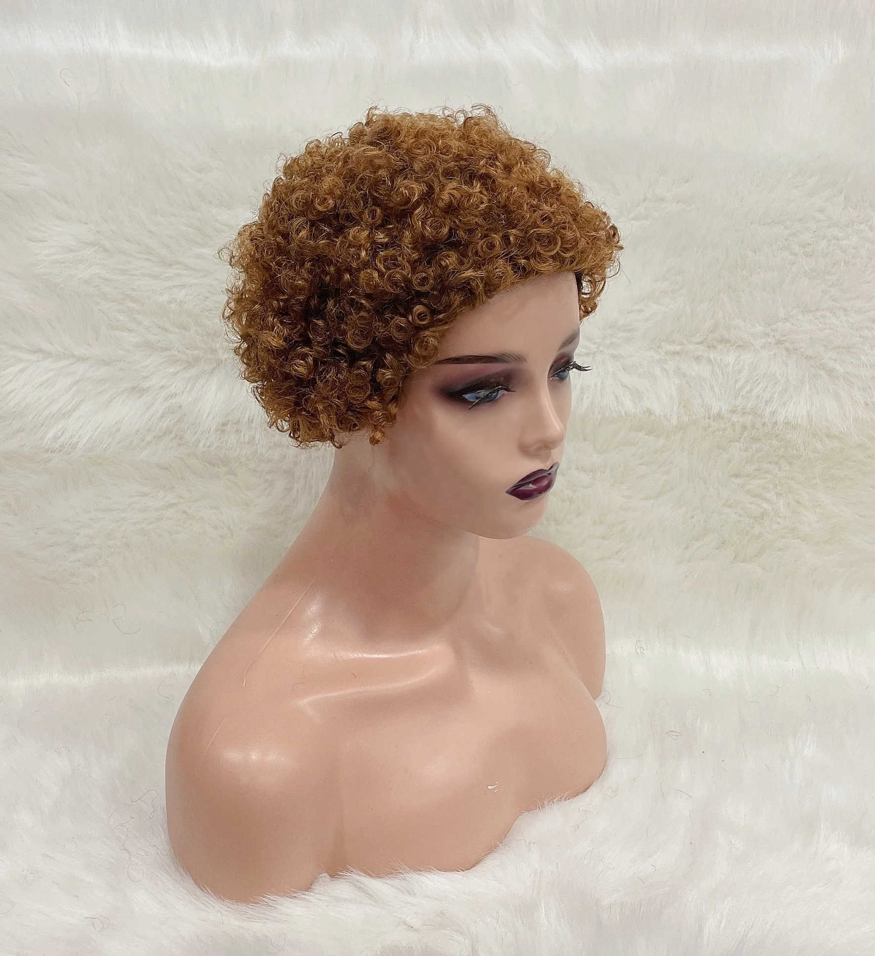 

1B 30# Bug 27# Blonde Human Hair Short Afro Curly Wigs With Bangsbob Short Wigs Human Hair Blonde Short Curly