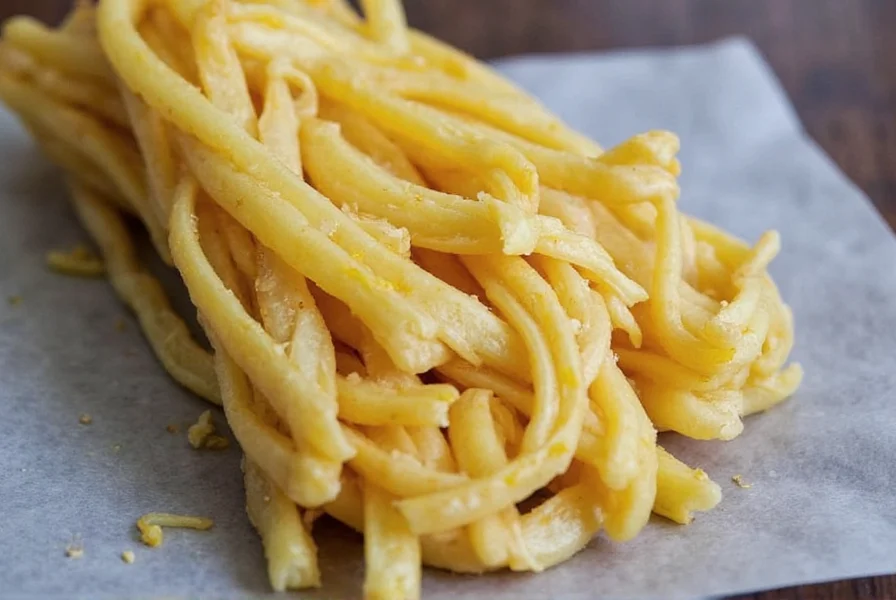 Thinly sliced galangal on cutting board