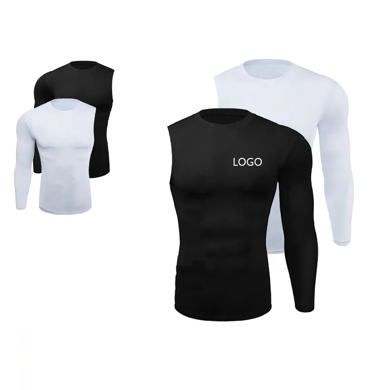 Compression T Shirt US Size 95% Polyester GYM Clothing Workout Tee Single Sleeve Basketball Football Baselayer Training Wear