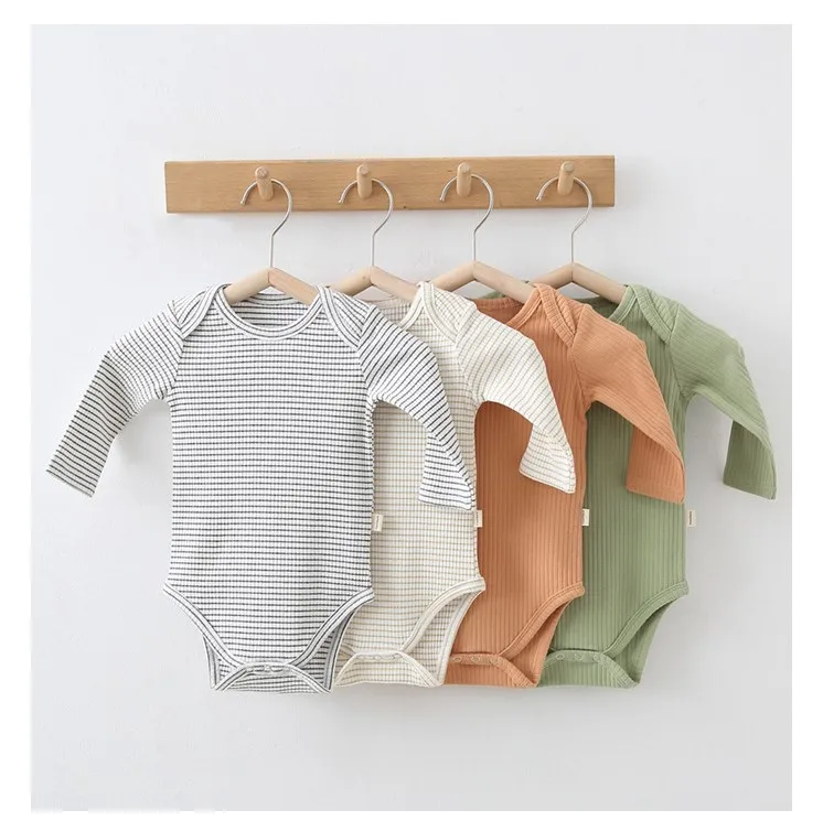 

Dropshipping New Winter Baby Clothes Soild Multicolor Romper Stripe Toddler Outfit Baby Boys Rompers
