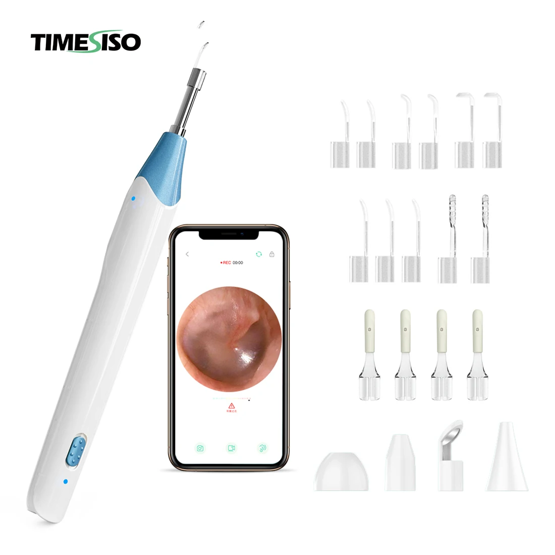 

Support iOS Android Visual Endoscope Camera Videoscope HD Ear Wax Vacuum Cleaner, Blue