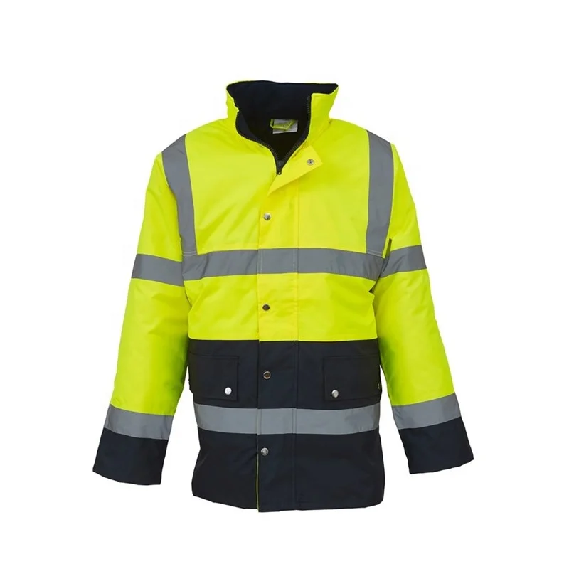 CE/ANSI Certificate High Visibility  Safety Jacket Reflective Safety Clothing Bomber Jacket Hi Vis Construction Jacket