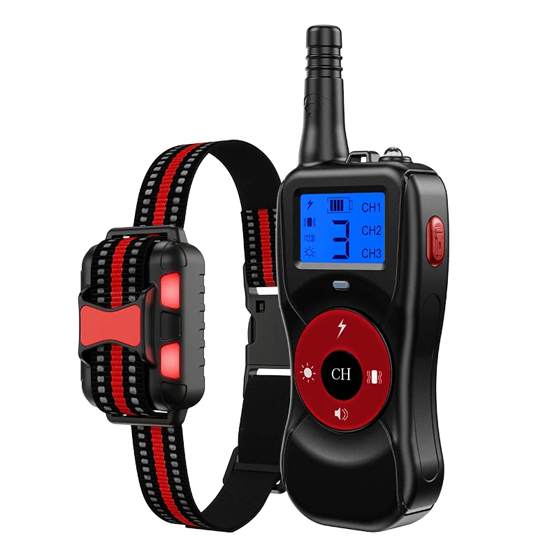 

Control 3 Dogs Electric Shocker Pets Dogs Barking Puppy Training Anti Bark Device Dog Training Collar With Remote