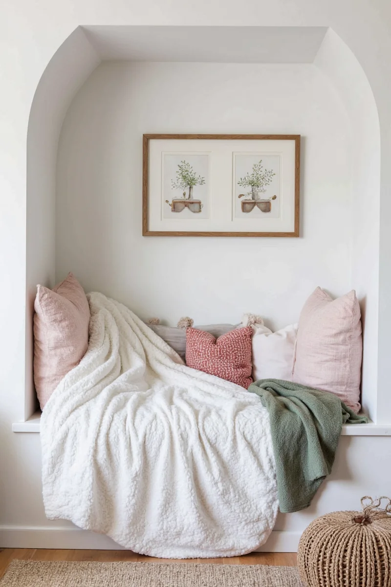 Convertible pillow set used as both seating and bedding