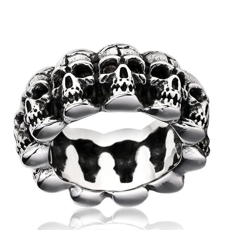 

High Quality New Personality Punk Jewelry Stainless Steel Skull Ring