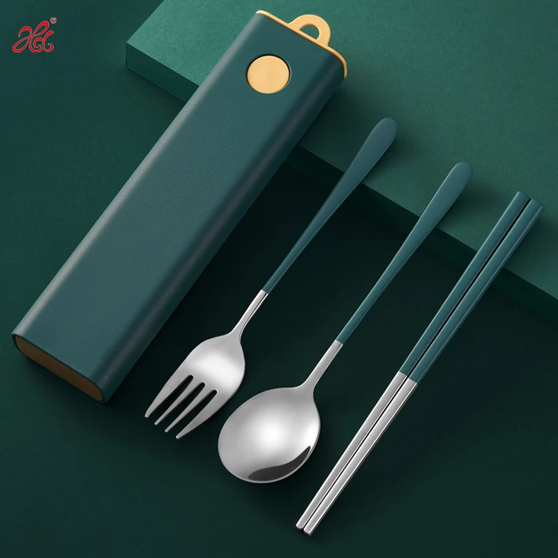 

Drawer Case 304 18/10 Travel Camping Picnic Portable Stainless Steel Dinnerware Flatware Cutlery Set With Case