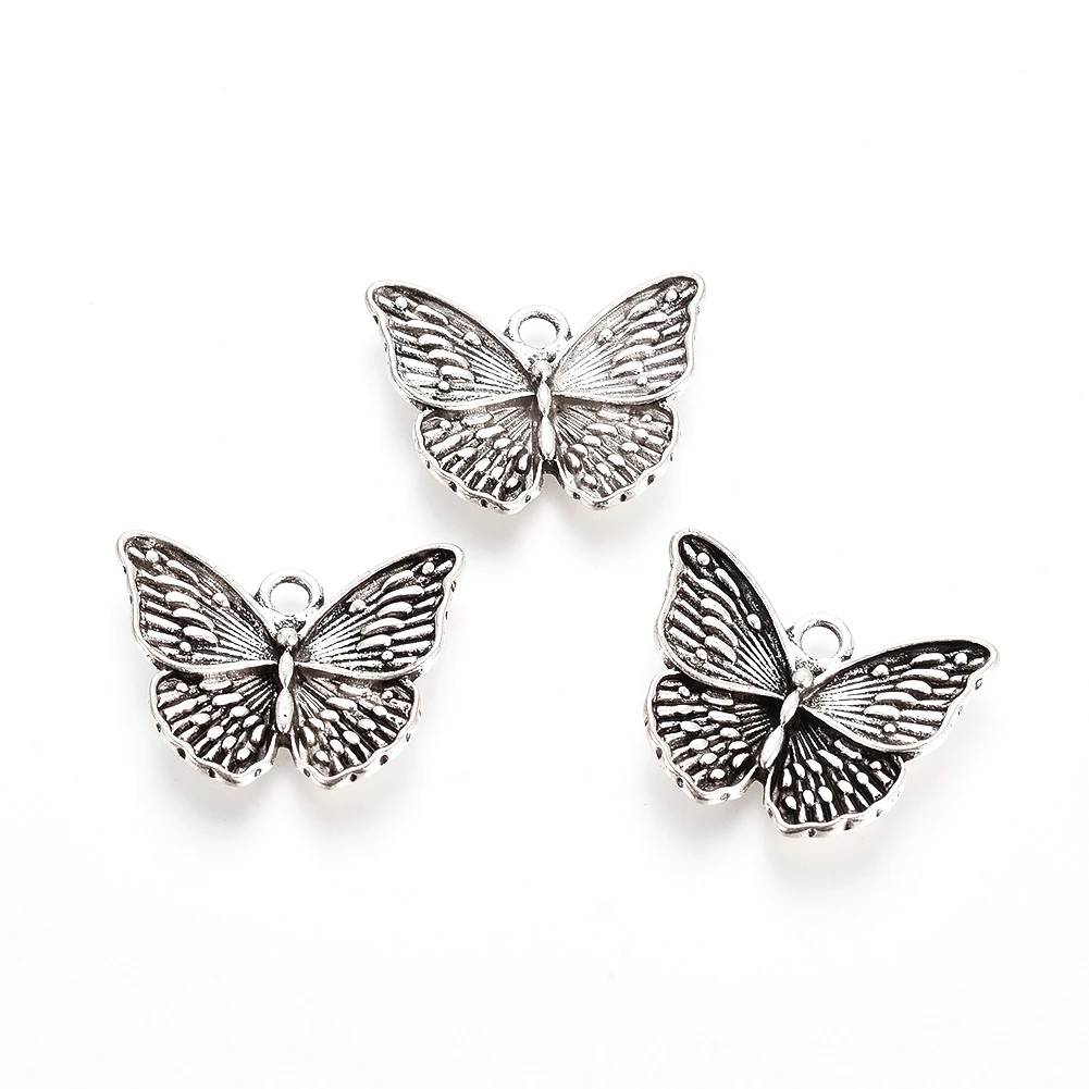 

PandaHall Rack Plating Butterfly Antique Silver Alloy Pendants