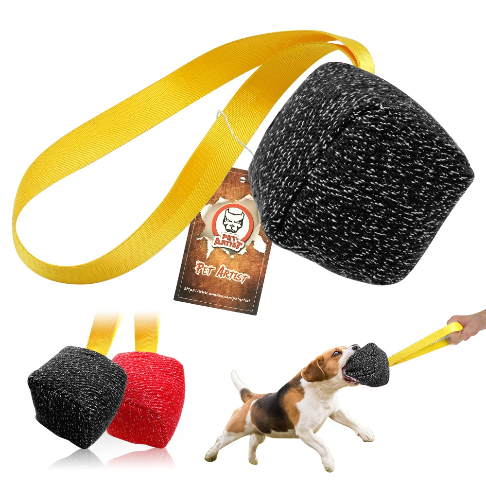 

Interactive Dog Ball Toy Large Dogs Bite Training Tugs Pillow Nylon Rope Handle Pet Chewing Ball Toys For Agility Equipment, Red, black