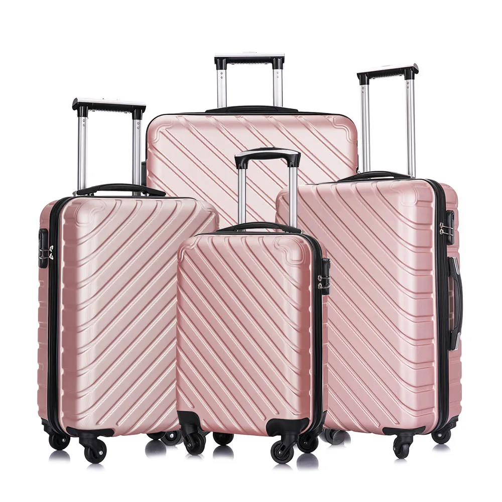 

Free shipping for Distric 6 area from US within 24hours Rose Gold Trolley spinner 4 Pcs Luggage Set for Travel, Optional