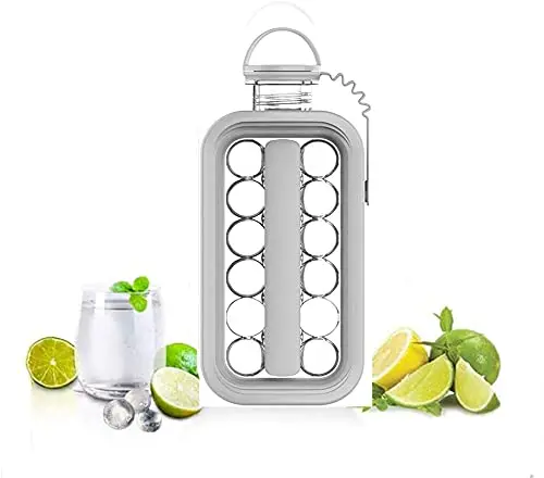 

High Quality Ice cube Tray Reusable Ice maker Kettle Hockey Cold Water Bottle, White/ pink