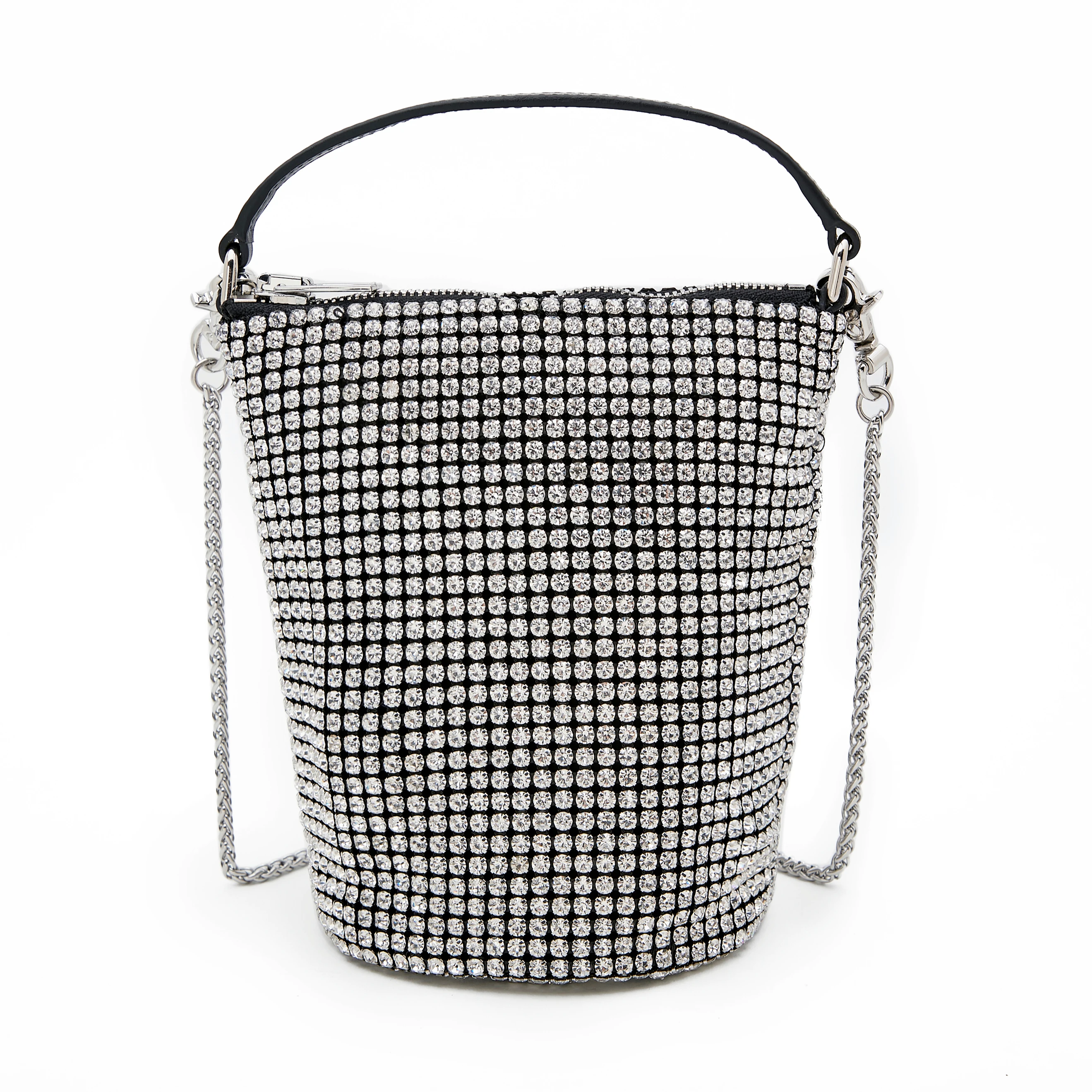 

2021 high-end diamond-studded bucket bag banquet trend chain bags, Black