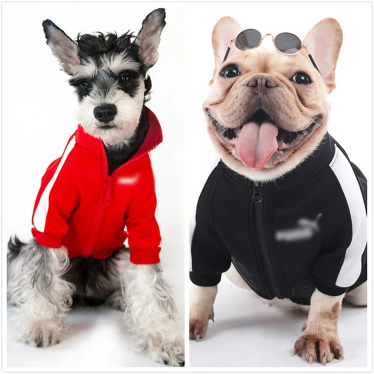 

2021 Wholesale French Bulldog luxury Designer Sublimation Name Brand Spring Hoodie Jackets Dog Coats Pet Clothes, Red,black