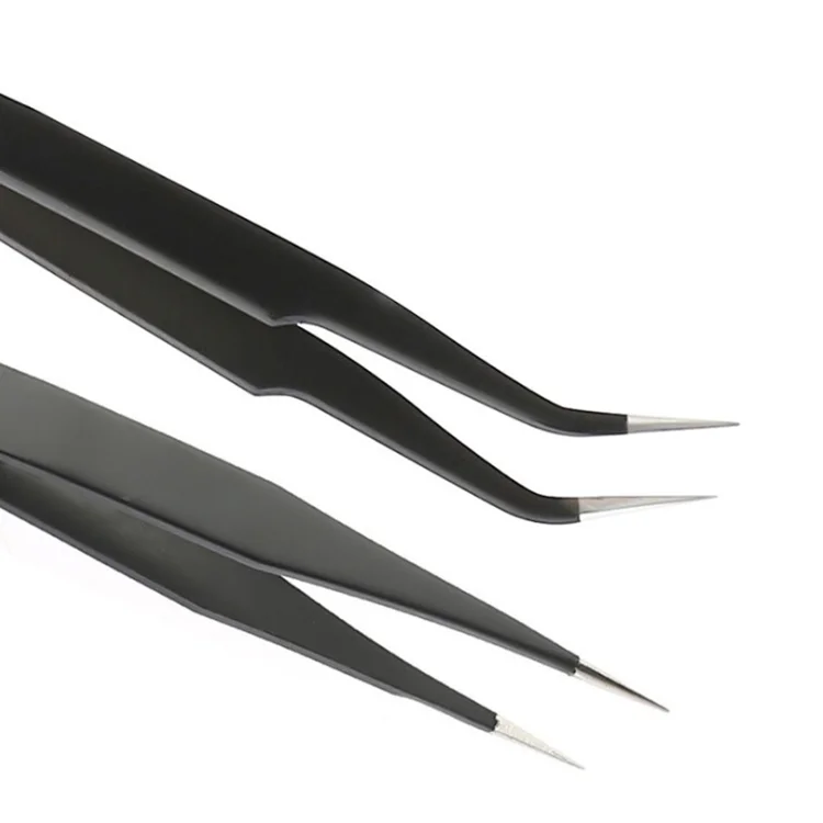 Precision 6 Pcs Esd Tweezers Antistatic Stainless Steel Electronics Jewelry Craft Esd Tweezers
