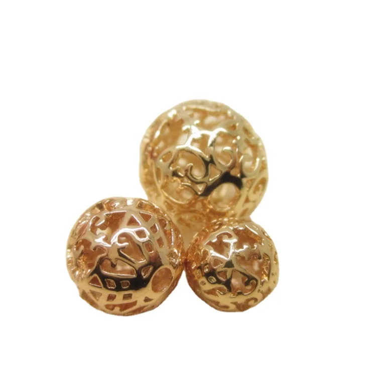 

Wholesale 24K Gold Filled Round Hollow Flower Spacer Beads for jewelry making