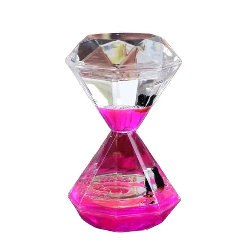 

Improved edition large diamond floating drip oil leak toy Hourglass Oil leak timer for girlfriends and boyfriends, Clear/customized