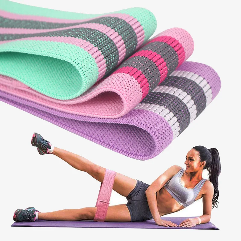 

3pcs set Yoga Long Resistance Bands Wholesale Custom Fabric Fitness Resistance Bands